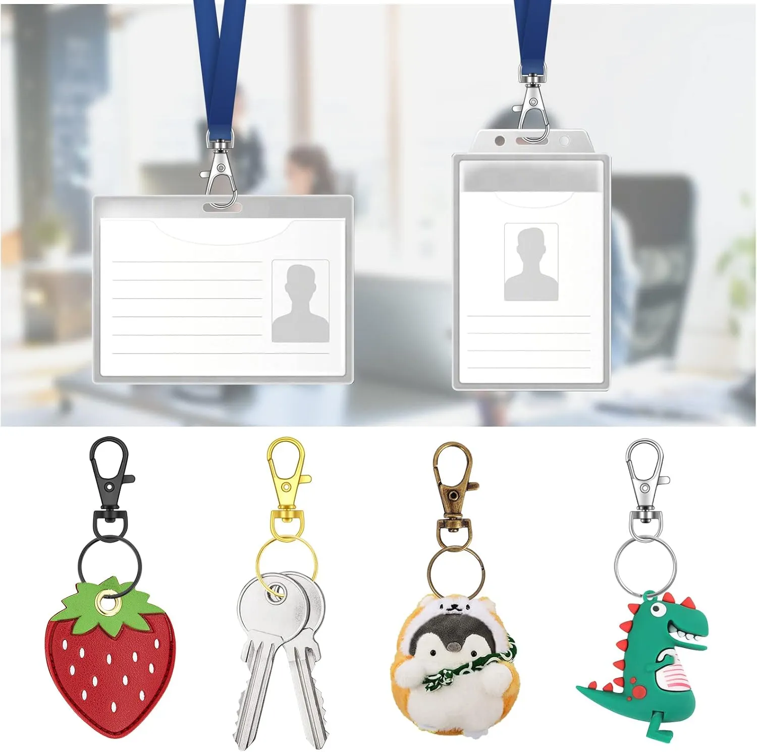 120PCS Premium Swivel Lanyard Snap Hook with Key Rings, Metal Keychain Hooks for Jewelry Making, Crafts (Multicolor)