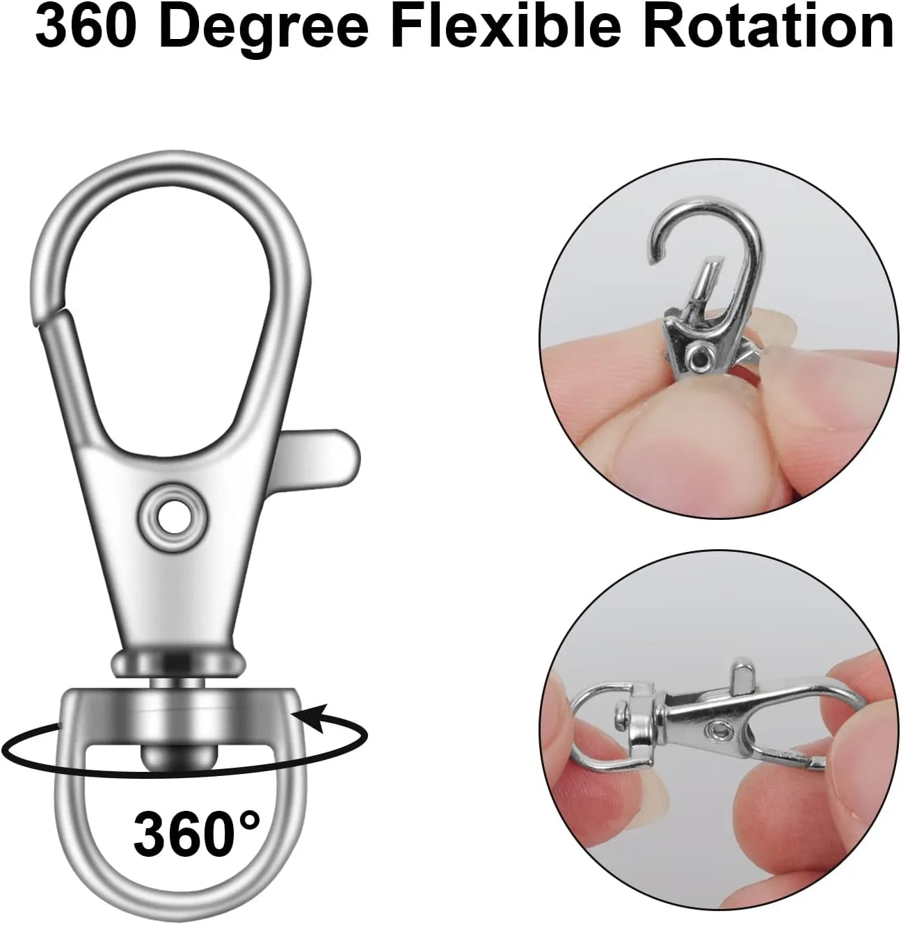 120PCS Premium Swivel Lanyard Snap Hook with Key Rings, Metal Keychain Hooks for Jewelry Making, Crafts (Multicolor)