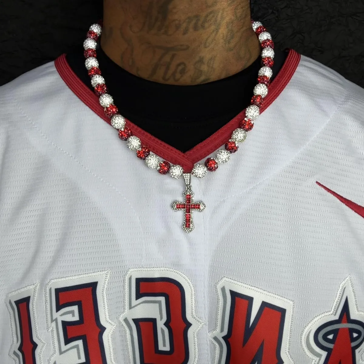 16 Inch Baseball Necklaces for Boys, 18-20 Inch Baseball Necklace, Rhinestone Baseball Bead Necklace, Baseball Cross Necklace for Men, Adjustable Baseball Drip Bling Necklace for Baseball Team Lovers