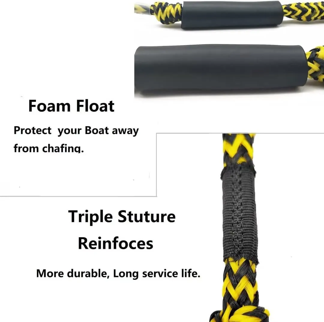 2 Pack Boat Bungee Dock Lines Marine Rope, Boat Tie Off Rope Jet Ski Accessories