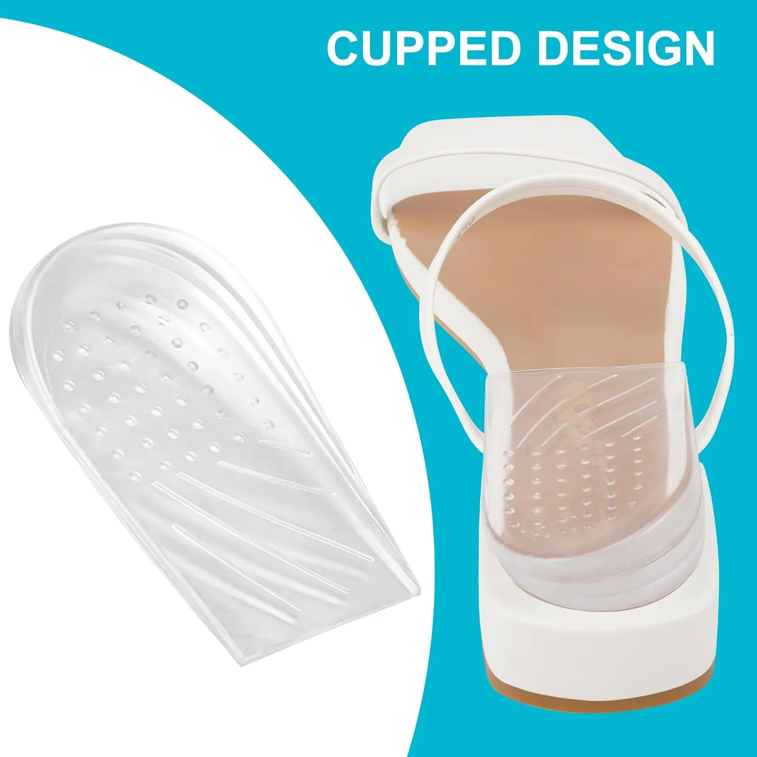 2 Pairs Wonderwin 3 Layers Adjustable Heel Wedge Inserts for Supination & Pronation Correction - Silicone Medial & Lateral Heel Insoles for Bow Legs, Knee Pain, Foot Alignment(Small)