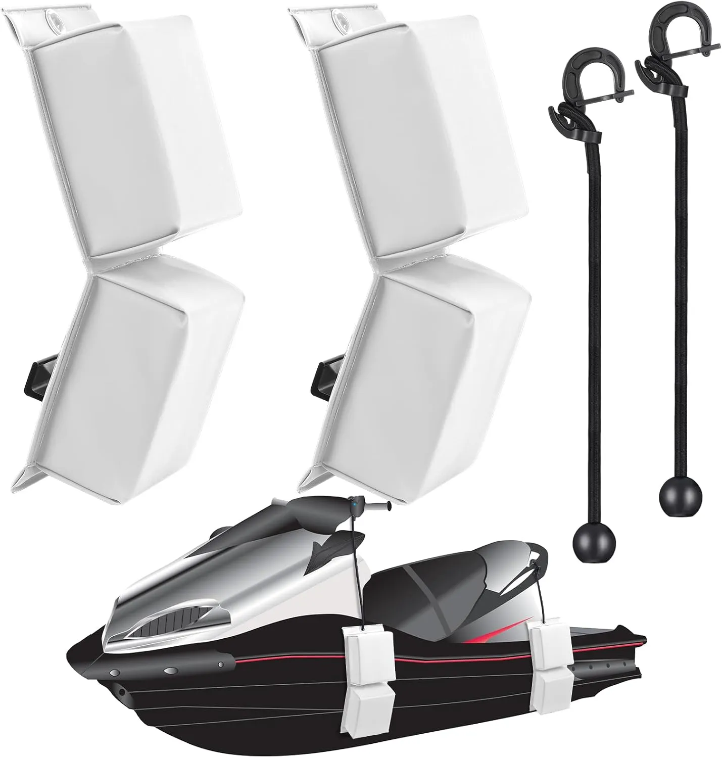 2 Pcs PWC Boat Fender with Cords, Boat Bumpers for Docking, Dock Bumper PWC Fender Bumper for Motorboat Boats Dock Accessories