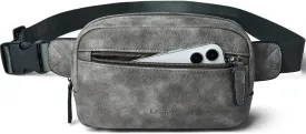 2L Fanny Packs Everywhere Belt Bag Small Fashion Crossbody Waist Pack Faux Leather Waterproof Sling Chest Bag For Women Trendy Grey