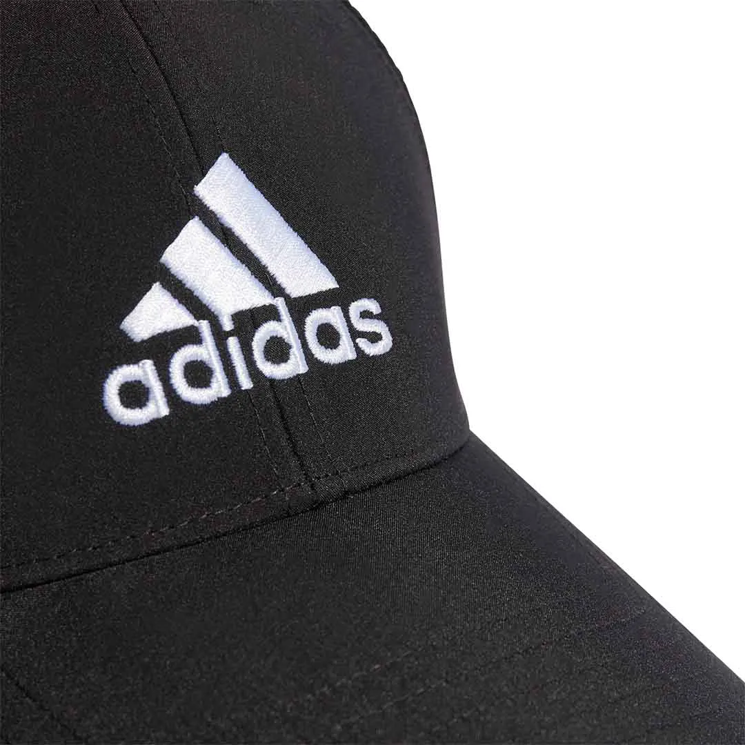 .ADIDAS EMBROIDERED LOGO LIGHTWEIGHT BASEBALL CAP - Black/White- (IB3244) - F