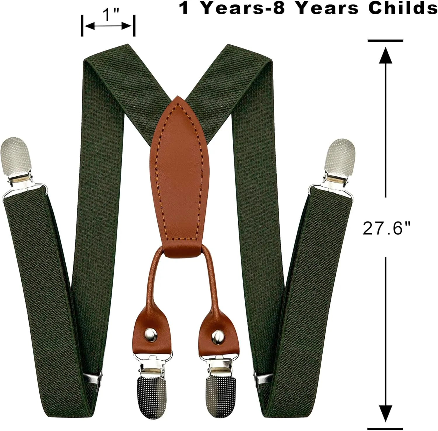 Adjustable Baby Boy Suspenders and Pre-tied Bow Tie, Kids Bowtie and Suspenders with 4 Strong Metal Clips