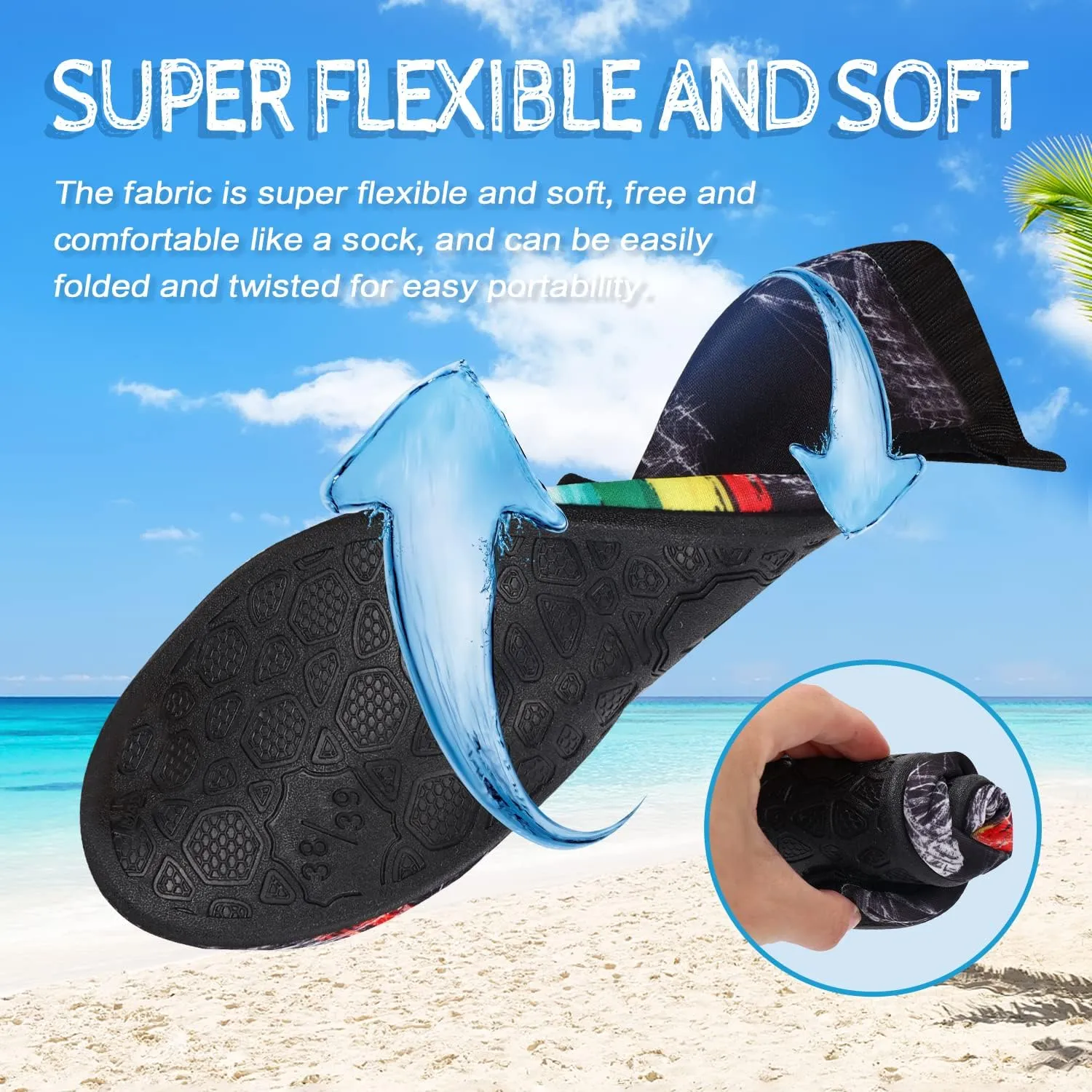 ANLUKE Water Shoes Barefoot Aqua Yoga Socks Quick-Dry Beach Swim Surf Shoes for Women Men