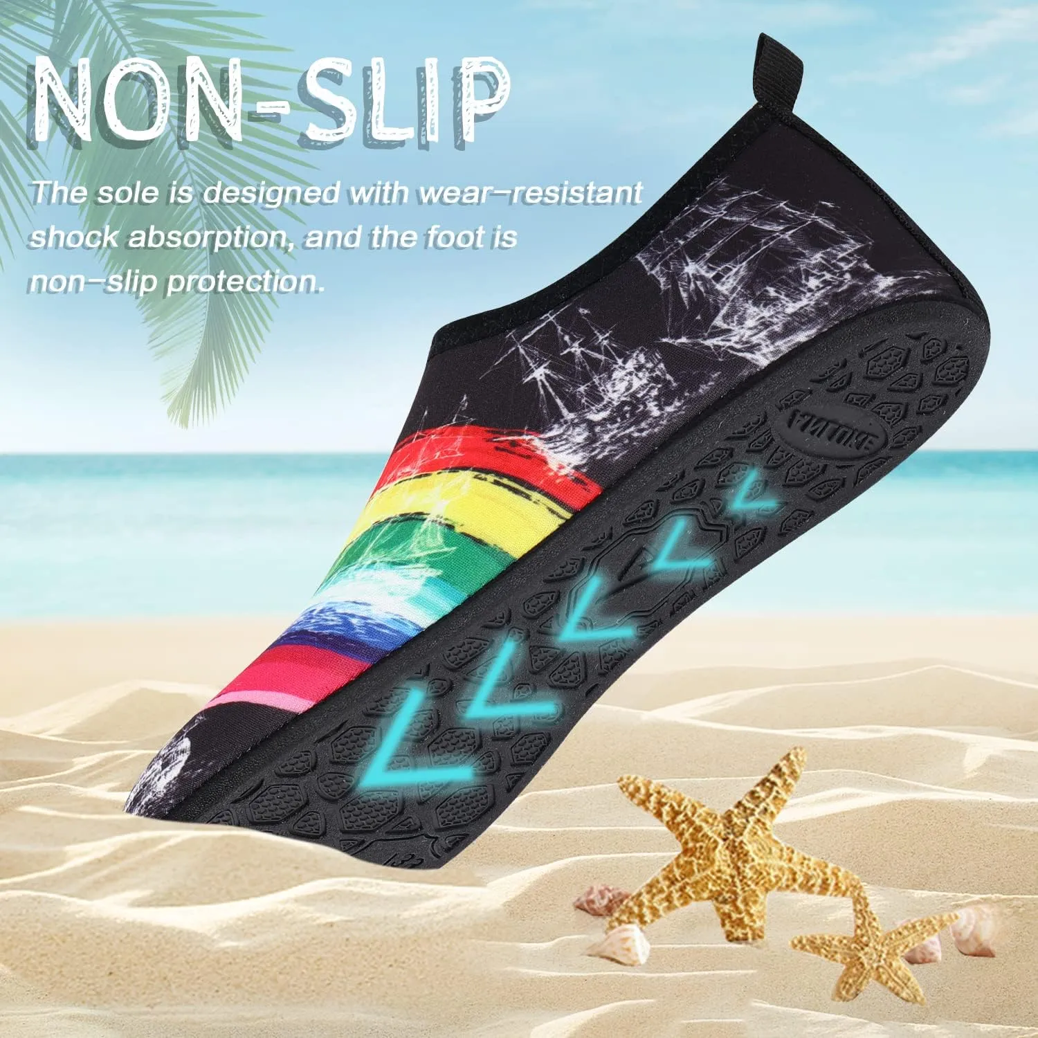 ANLUKE Water Shoes Barefoot Aqua Yoga Socks Quick-Dry Beach Swim Surf Shoes for Women Men