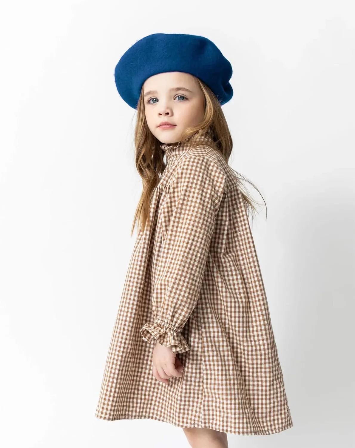 AWAYTR Wool French Beret Hats - Solid Color Artist Beret Hat for Women and Kids