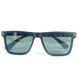 Black Frame Green Lens Classic Square Polarized Sunglasses for Men and Women