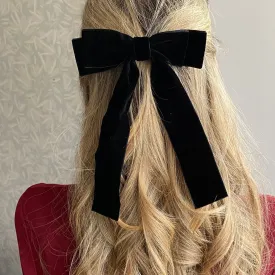 Black Velvet Hair Bow Hair Clip Alligator Clip
