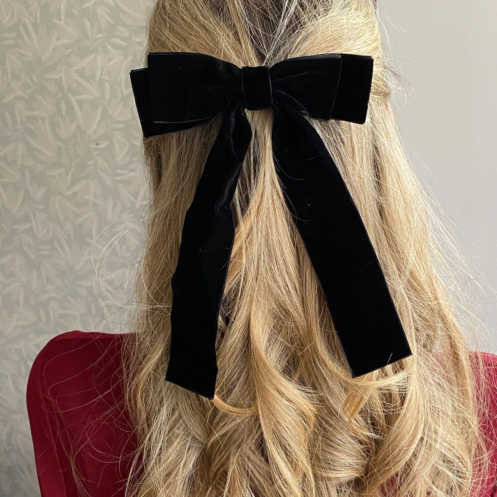 Black Velvet Hair Bow Hair Clip Alligator Clip