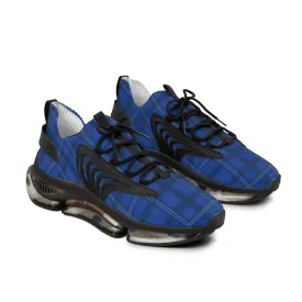 Blue Plaid Men's Mesh Sneakers, Royal Blue Plaid Print Men's Sneakers Best Comfy Men's Mesh Sports Sneakers Shoes (US Size: 5-12)