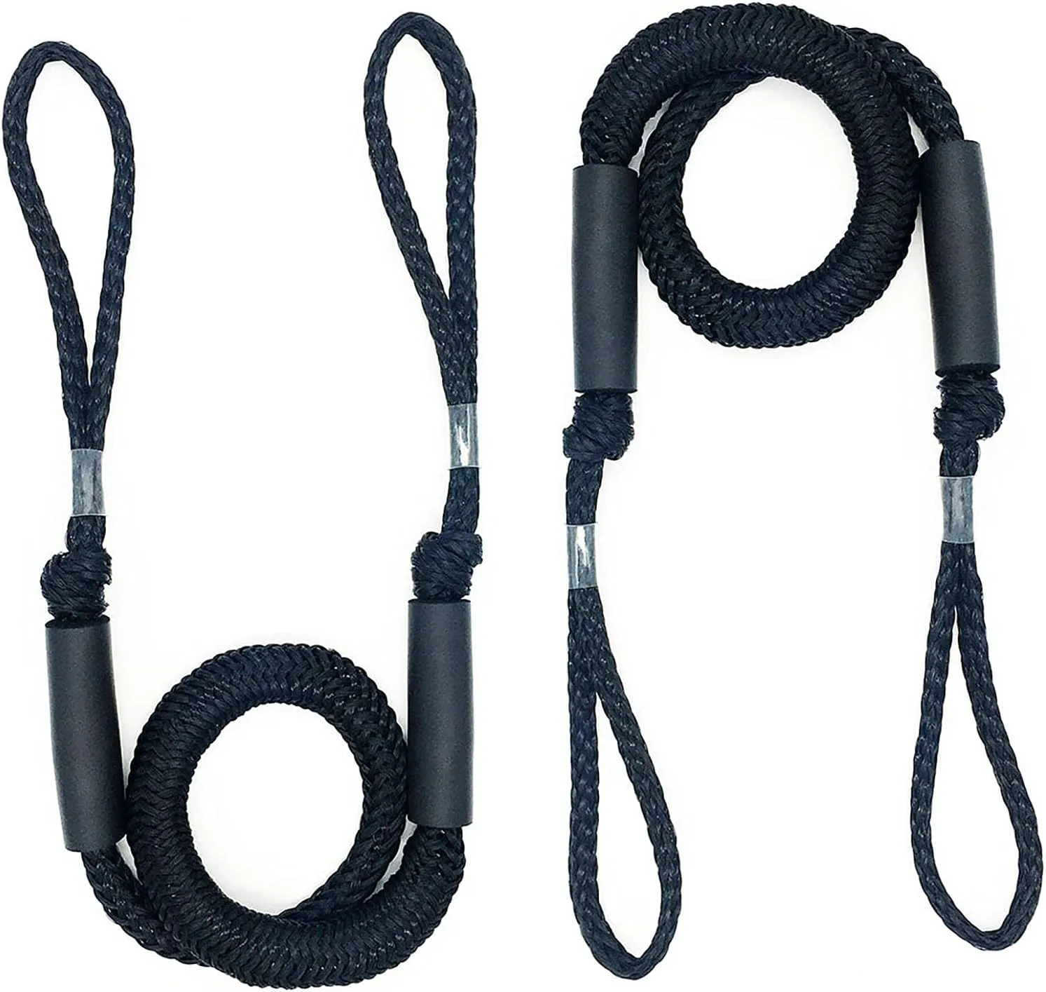 Bungee Boat Dock Lines Mooring Rope Boat Accessories Docking Lines fo Kayak,Jet Ski,Pontoon,Canoe,Power Boat WaveRunner 4-5.5 ft Black 2 Pack