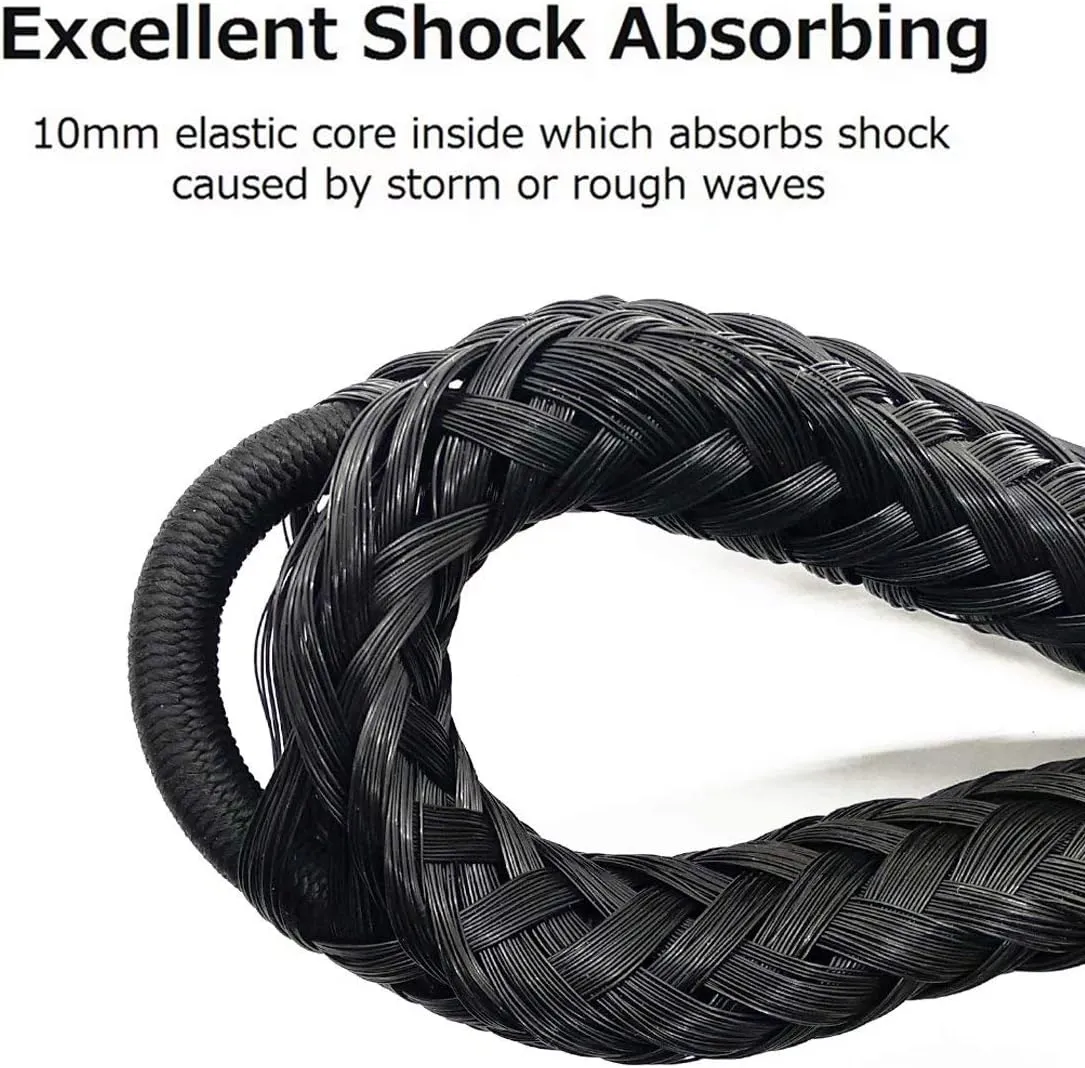 Bungee Boat Dock Lines Mooring Rope Boat Accessories Docking Lines fo Kayak,Jet Ski,Pontoon,Canoe,Power Boat WaveRunner 4-5.5 ft Black 2 Pack