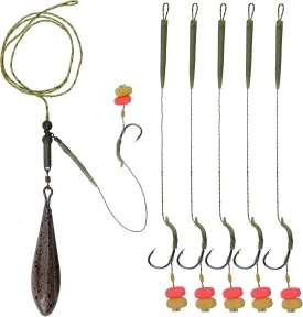 Carp Fishing Rigs Kit Carp Hair Rigs with Carp Sinker Weights Hooks Quick Change Rolling Swivels Sleeves Bait Corns Boilie Leader Rigs Carp Fishing Accessories