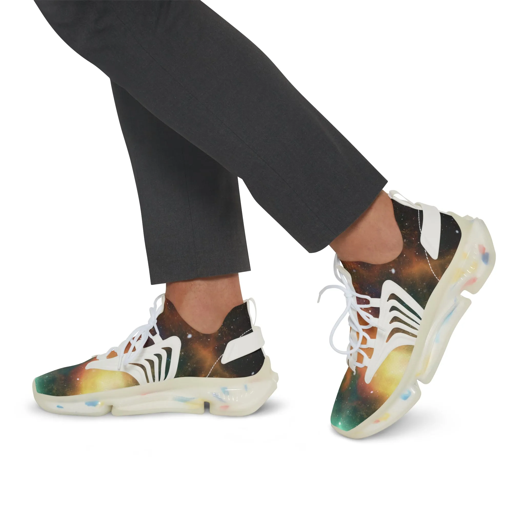 Colorful Galaxy Men's Mesh Sneakers, Galaxy Space Print Best Comfy Men's Mesh Sports Sneakers Shoes (US Size: 5-12)