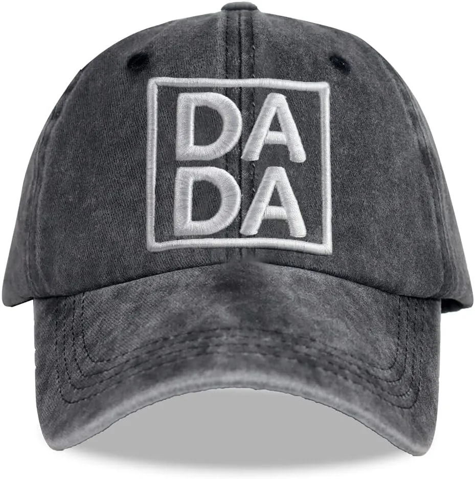 Dada Hats for Men, Vintage Washed Embroidered Dad Life Baseball Cap for Papa Grandpa