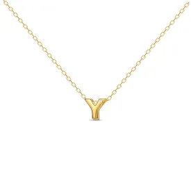 Diamond Letter Necklace "Y" - 18 karat gold vermeil on sterling silver, diamond 0.01 carat