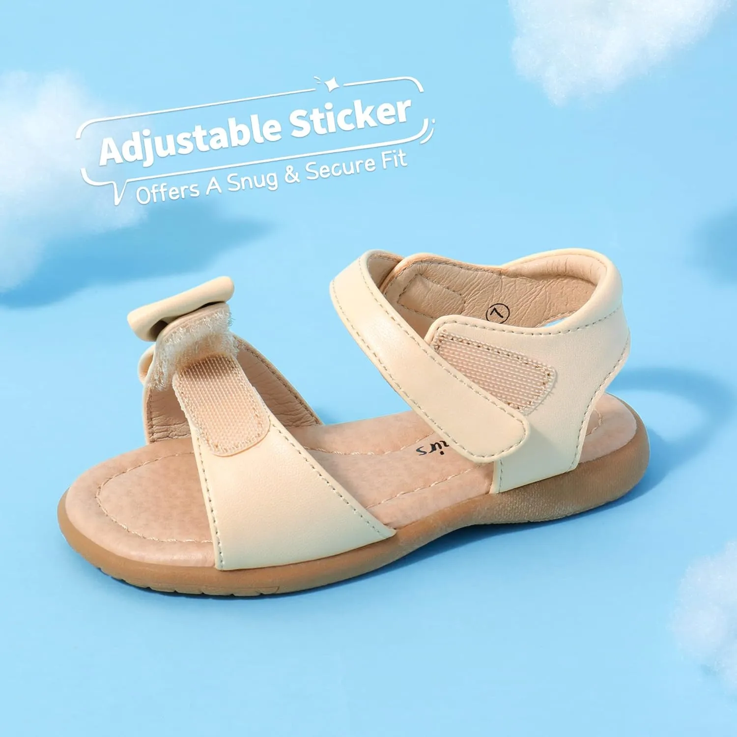 DREAM PAIRS Girls Sandals Fashion Bow Summer Shoes for Toddler/Little Kid