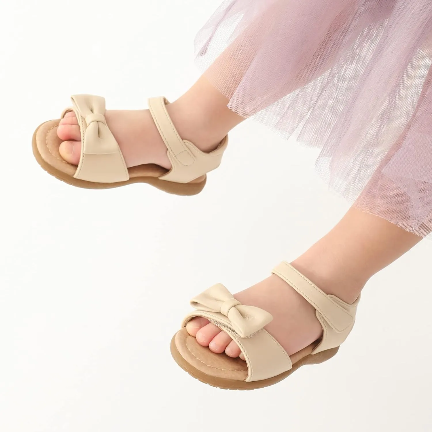 DREAM PAIRS Girls Sandals Fashion Bow Summer Shoes for Toddler/Little Kid