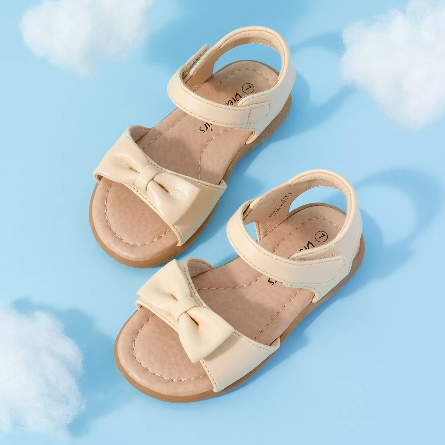DREAM PAIRS Girls Sandals Fashion Bow Summer Shoes for Toddler/Little Kid