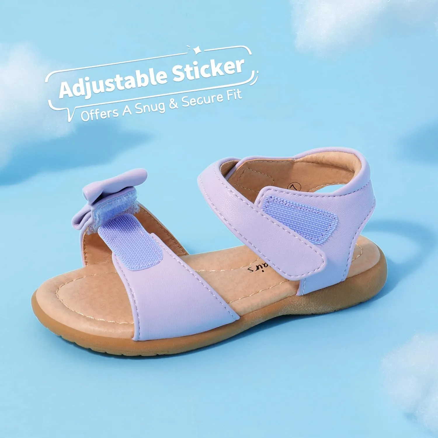 DREAM PAIRS Girls Sandals Fashion Bow Summer Shoes for Toddler/Little Kid