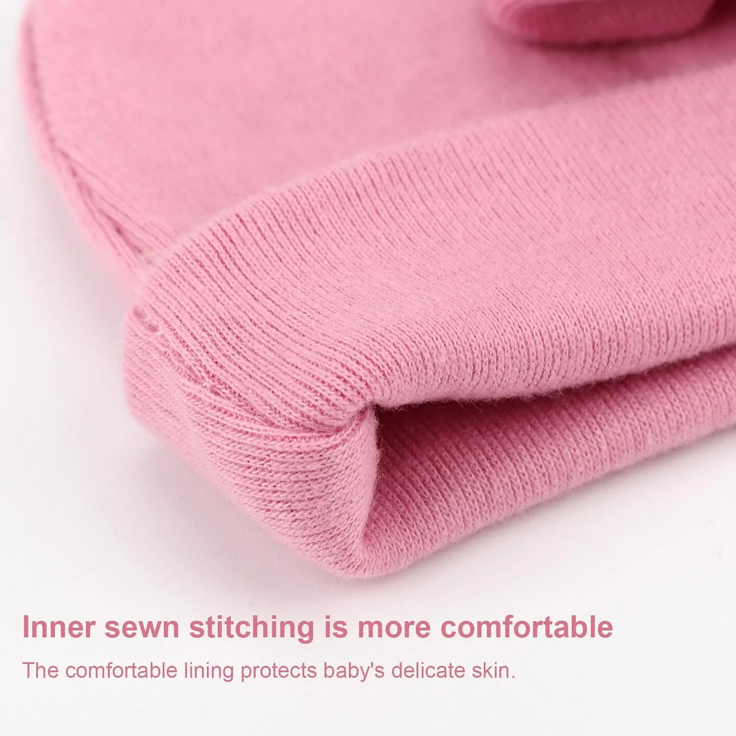DRESHOW BQUBO Newborn Baby Girls Hats Hospital Hat Baby Cotton Beanie Infant Big Bow Hats for 0-24 Months