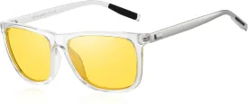 DUCO Polarized Night Vision Glasses for Men and Women Yellow Safety Driving Glasses with UV Protection and Anti Glare