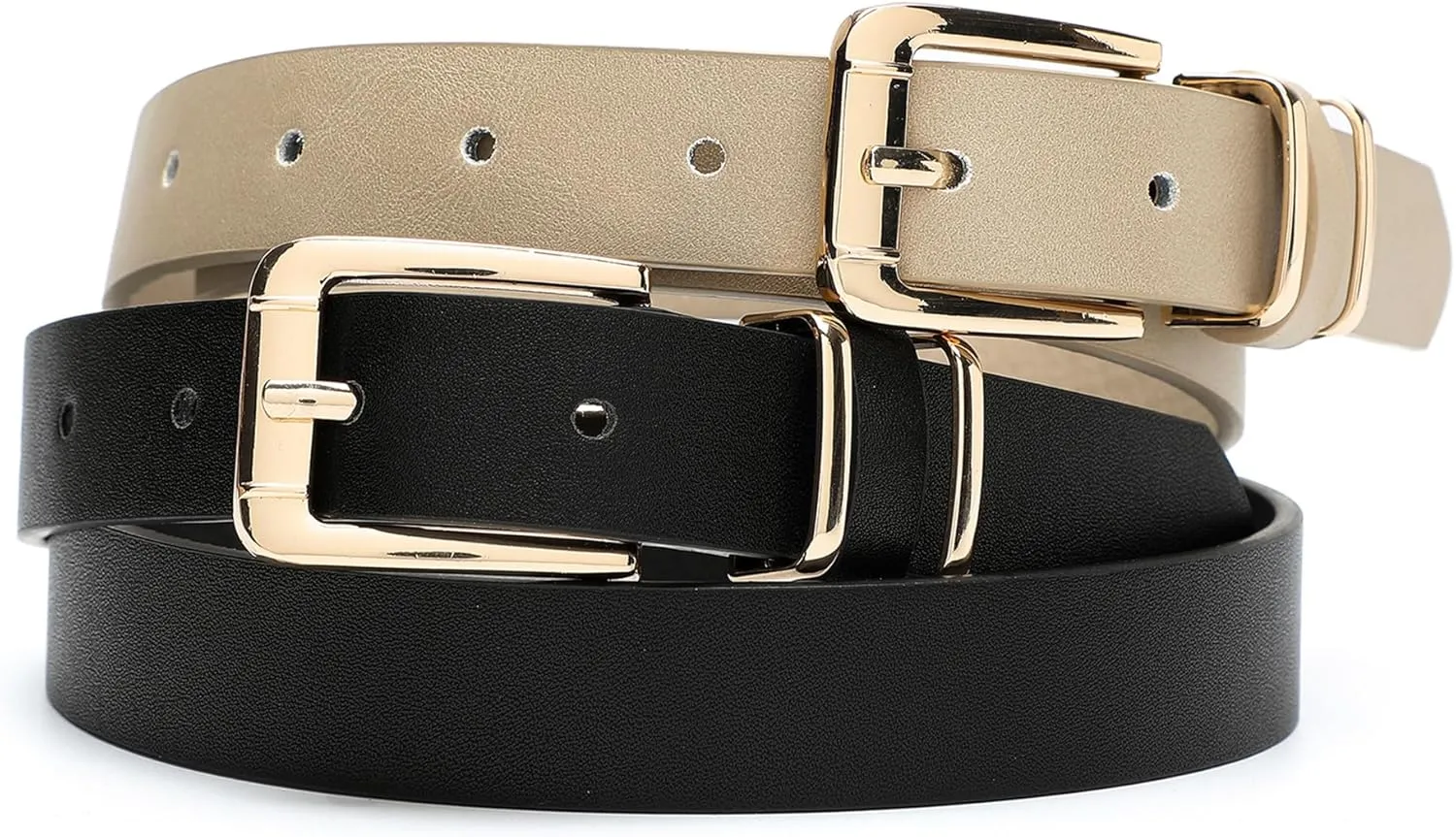 Earnda Women's Skinny Waist Belts for Jeans Dress, PU Leather Pin Buckle Thin Belt