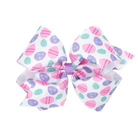 Easter Egg Print Hair Bow on Clippie