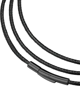 FaithHeart Braided Leather 2MM/3MM Necklace Cord for Men with Stainless Steel Snap Clasp, Waterproof Woven Wax Rope Chain for Pendant with Delicate Gift Box