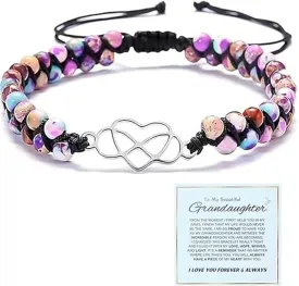 for Granddaughter for You are Always in Mine Beads Bracelet, Natural Emperor Jasper Stone Beaded Wrap Bracelet Duoble Layer for Mind Peace,Bracelet for Granddaughter