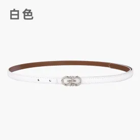 genuine leather designer waist belt-white