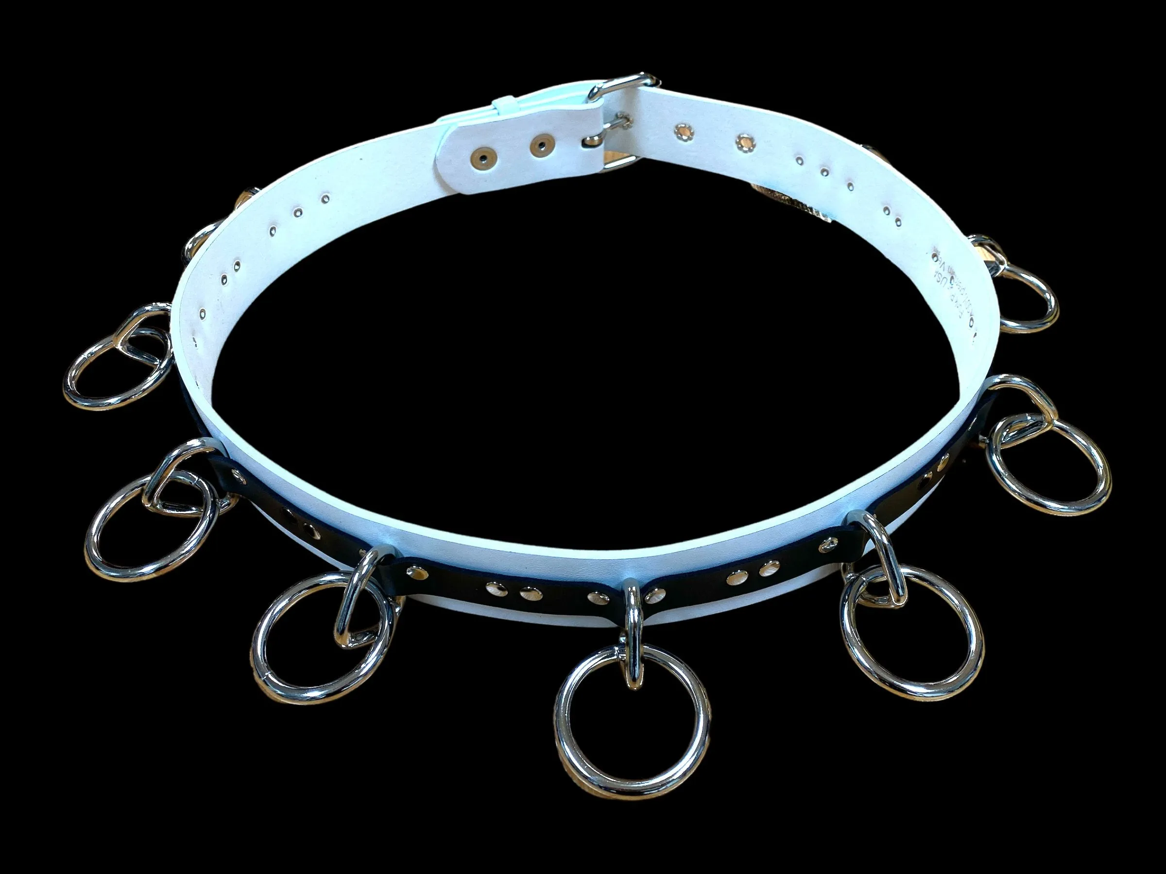 Genuine  White Leather 
Strapped Bondage Belt
1 3/4" Wide 