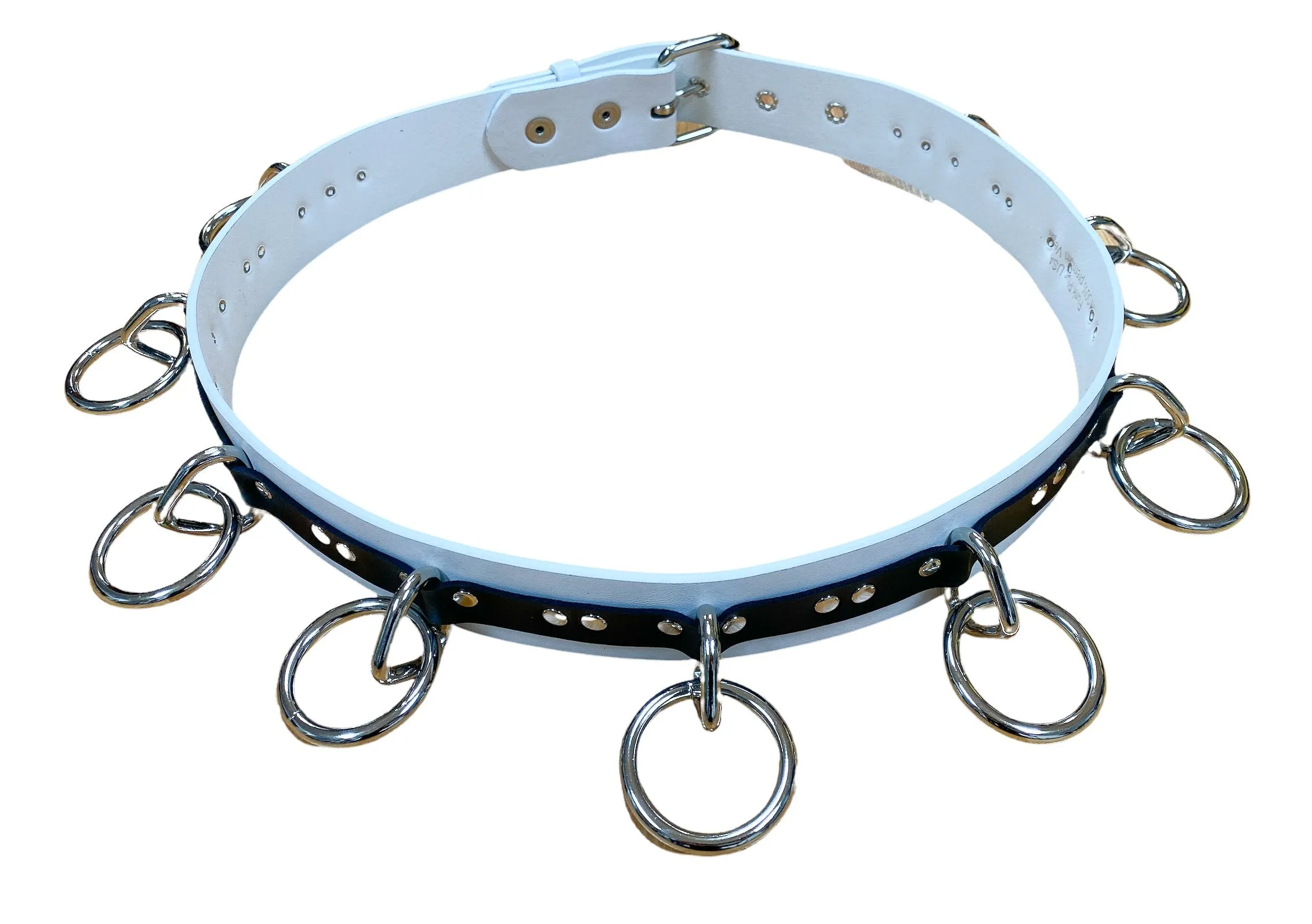 Genuine  White Leather 
Strapped Bondage Belt
1 3/4" Wide 