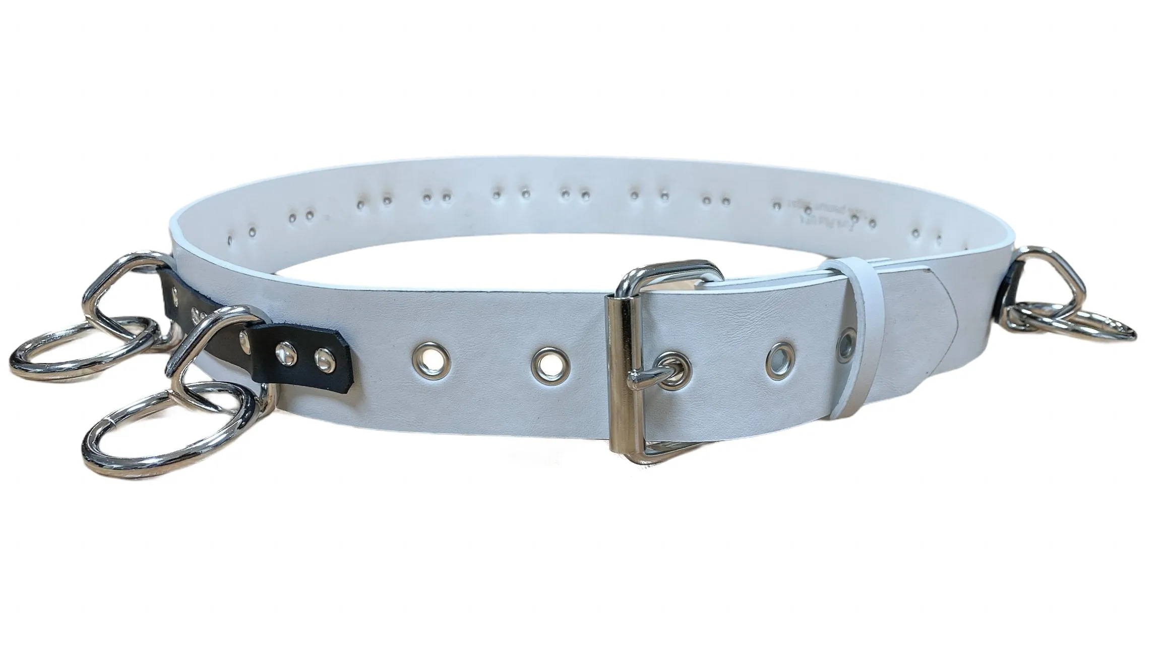 Genuine  White Leather 
Strapped Bondage Belt
1 3/4" Wide 