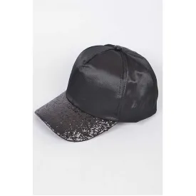Glitter Brim Satin Cap