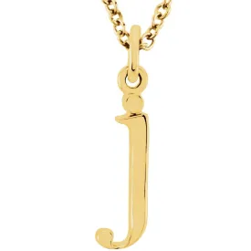 Gold Elegant Lowercase 'j' Initial Choker Necklace