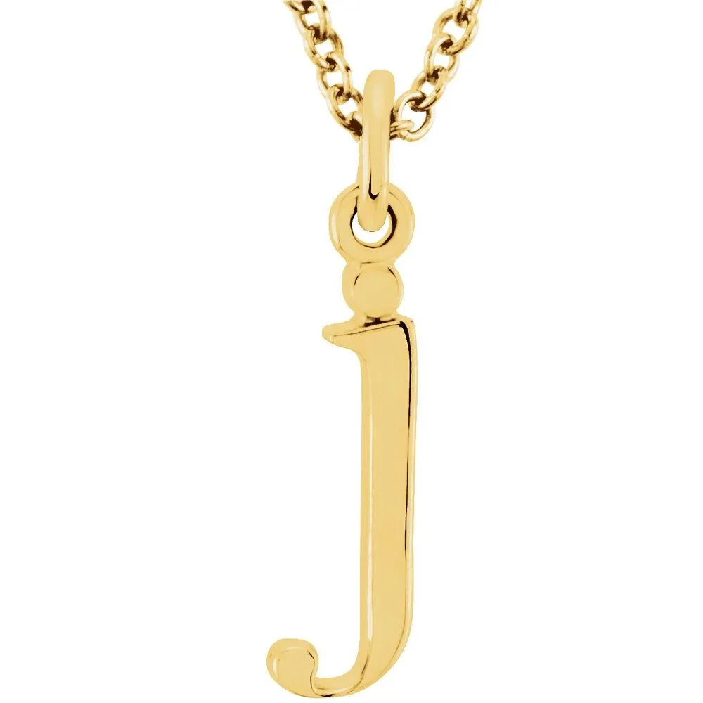 Gold Elegant Lowercase 'j' Initial Choker Necklace