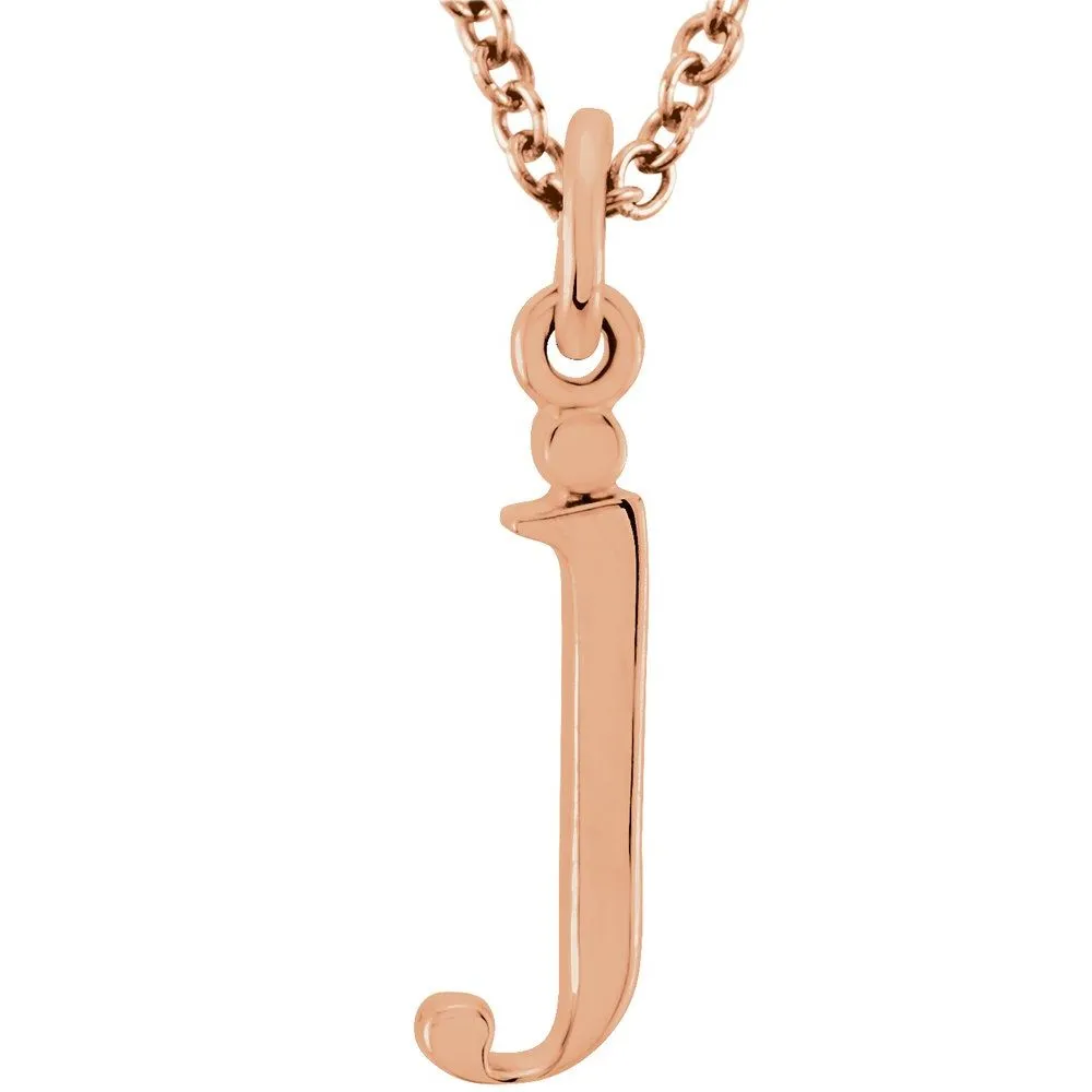 Gold Elegant Lowercase 'j' Initial Choker Necklace