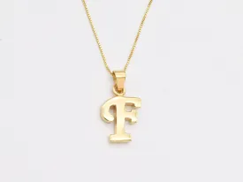 Gold Letter F Pendant - Alphabet Letter Necklace, Initial Letter F Pendant