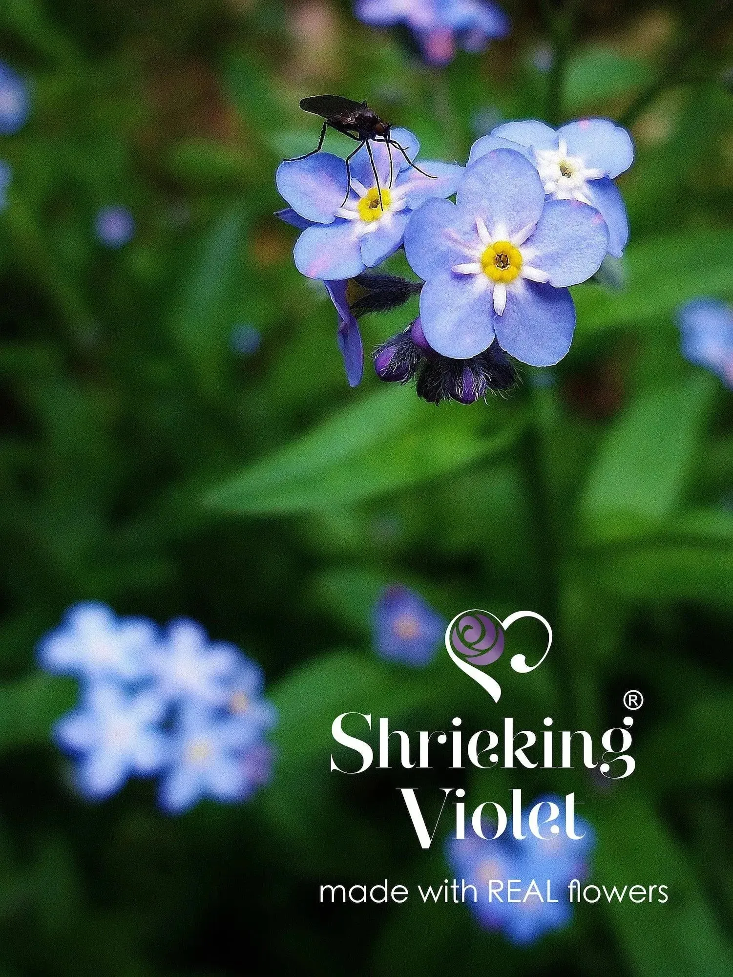 Handmade Mixed Flower Bar Brooch in Sterling Silver – Real Flowers by Shrieking Violet®