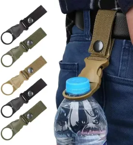 Hanging Bottle Buckle Clip Carabiner,Portable Mineral Water Bottle Ring Holder Keychain Belt Webbing Strap for Outdoor Camping Hiking Traveling