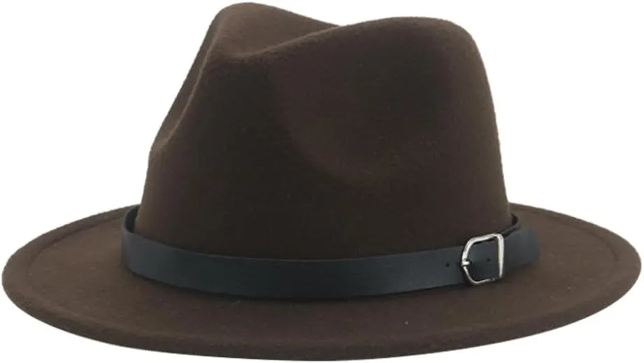 Hdhdeueh Womens Fedoras Hats Men Band Belt Casual Wedding Formal Hat