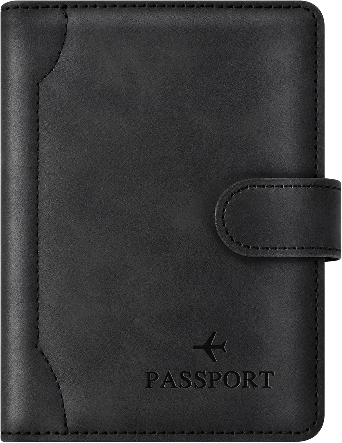 Herain Black Passport Holder for Travel, Passport Wallet Cover Case Women Men Family Cruise Ship Essentials, RFID Passport Book Holders Travel Accessories Vacation Must Haves