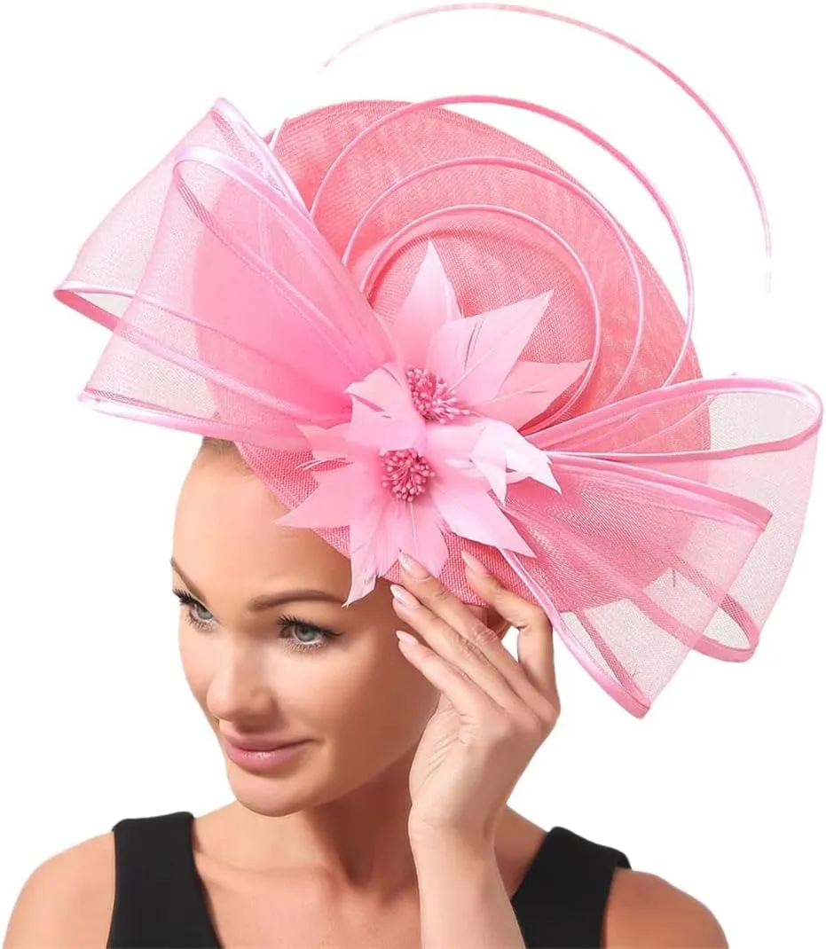 Hgvcfcv Bride Wedding Headwear Elegant Women Formal Black Millinery Fedora Cap Headband Accessories Cocktail Hats