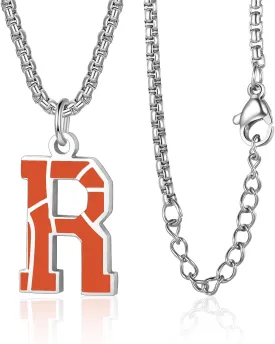 Initial A-Z Letter Basketball Necklace for Men - Charm Pendant With Stainless Steel Silver Box Chain 22 2inch - Personalized Gift