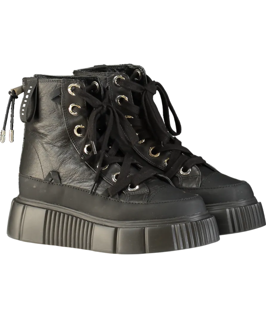 INUIKII Leather Matilda Black Platform Sneaker  Boots UK 5 EU 38 👠