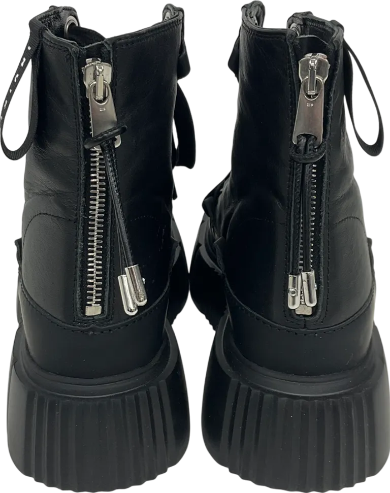 INUIKII Leather Matilda Black Platform Sneaker  Boots UK 5 EU 38 👠