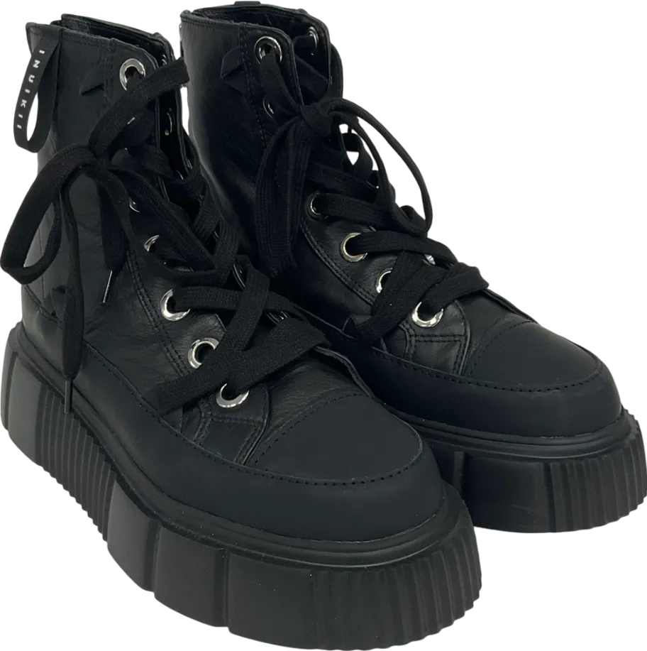 INUIKII Leather Matilda Black Platform Sneaker  Boots UK 5 EU 38 👠